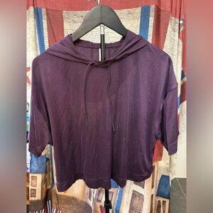 Athleta Plum Short-Sleeve Lightweight Hoodie